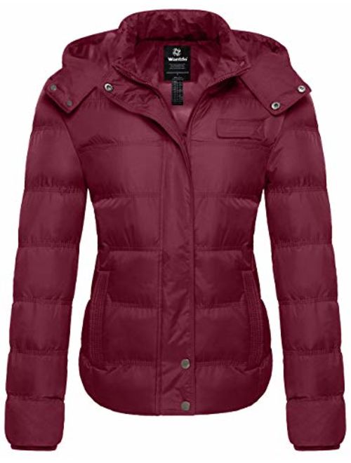 Wantdo Women's Thick Winter Coat Quilted Warm Puffer Jacket with Removable Hood