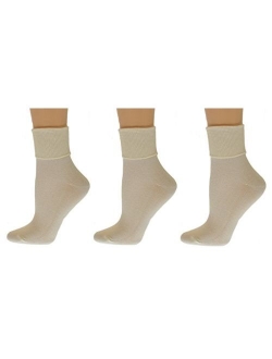 Sierra Socks Women's Organic Cotton Extra Smooth Toe Seaming 3 pair Pack