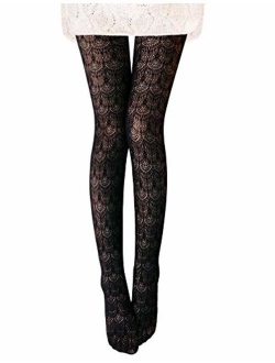 Vero Monte 1 Pair Women's Colorful Hollow Out Knitted Patterned Tights