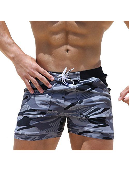 Taddlee Swimwear Men Basic Long Swimming Trunk Surf Camo Shorts Swimsuits Pocket