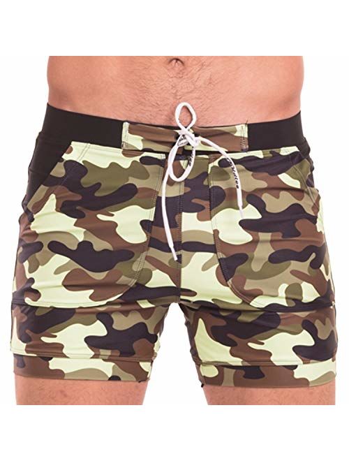 Taddlee Swimwear Men Basic Long Swimming Trunk Surf Camo Shorts Swimsuits Pocket