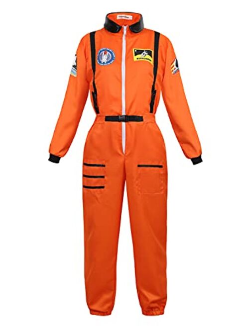 Haorugut Women Astronaut Costume Adult Coveralls Space Suit Dress up Costume