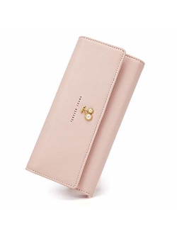 Women Wallet Soft Leather Designer Trifold Multi Card Organizer Lady Clutch