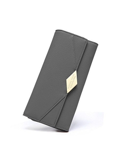 Women Wallet Soft Leather Designer Trifold Multi Card Organizer Lady Clutch