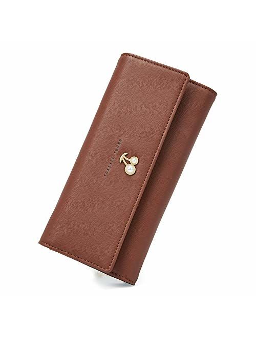 Women Wallet Soft Leather Designer Trifold Multi Card Organizer Lady Clutch