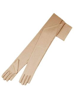 ZAZA BRIDAL 23.5" Long 4-Way Stretch Matte Satin Dress Gloves Opera Length 16BL