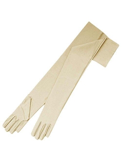 ZAZA BRIDAL 23.5" Long 4-Way Stretch Matte Satin Dress Gloves Opera Length 16BL