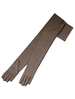 ZAZA BRIDAL 23.5" Long 4-Way Stretch Matte Satin Dress Gloves Opera Length 16BL