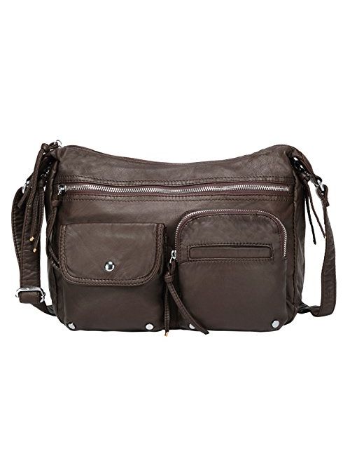 Scarleton Medium Crossbody Shoulder Bag for Women, Ultra Soft Washed Vegan Leather, H1800