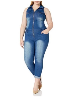 Skinny Jeans for Women Sleeveless Slim Fit Stretch Jumpsuit Romper Junior sizes