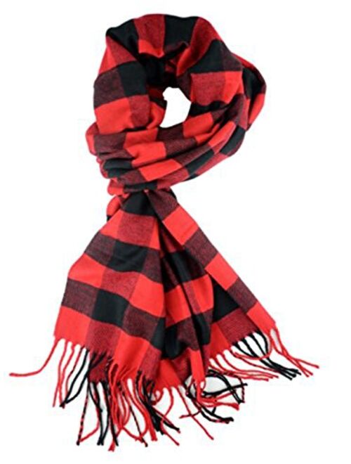 Classic Luxurious Soft Cashmere Feel Unisex Winter Scarf in Checks and Plaid