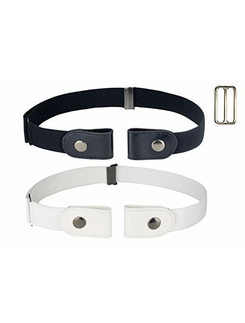 No Buckle Women/Men Stretch Buckle Free Belt Invisible Elastic strap for Jeans Pants Dresses Valentine's Day