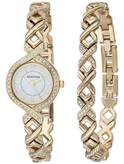 Women's 75/5412 Swarovski Crystal Accented Watch and Bracelet Set