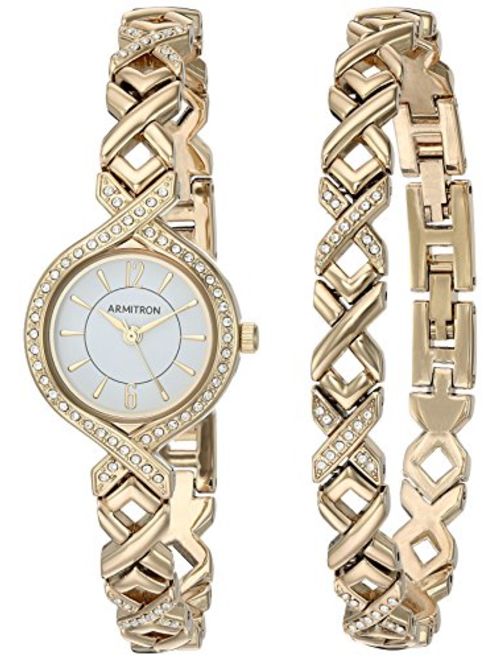 Armitron Women's 75/5412 Swarovski Crystal Accented Watch and Bracelet Set