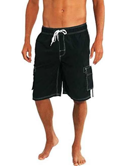 NORTY Mens Big Extended Size Swim Trunks - Mens Plus King Size Swimsuit Thru 5X