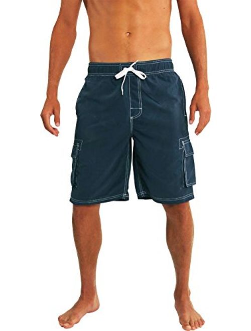 NORTY Mens Big Extended Size Swim Trunks - Mens Plus King Size Swimsuit Thru 5X