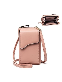 Small Leather Shoulder Bag, Crossbody Bag CellPhone Wallet Purse Lightweight Crossbody Handbags for Women