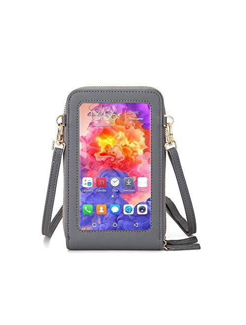 Small Leather Shoulder Bag, Crossbody Bag CellPhone Wallet Purse Lightweight Crossbody Handbags for Women