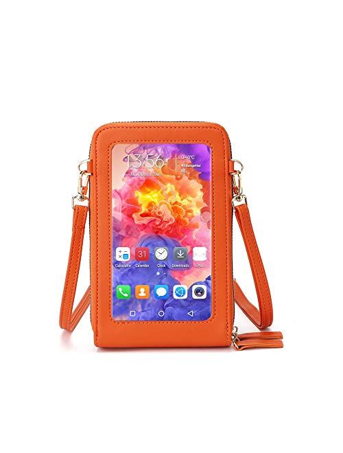 Small Leather Shoulder Bag, Crossbody Bag CellPhone Wallet Purse Lightweight Crossbody Handbags for Women