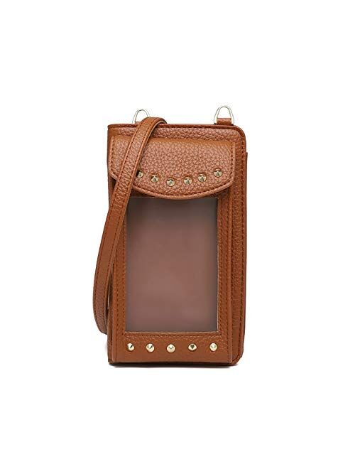 Small Leather Shoulder Bag, Crossbody Bag CellPhone Wallet Purse Lightweight Crossbody Handbags for Women