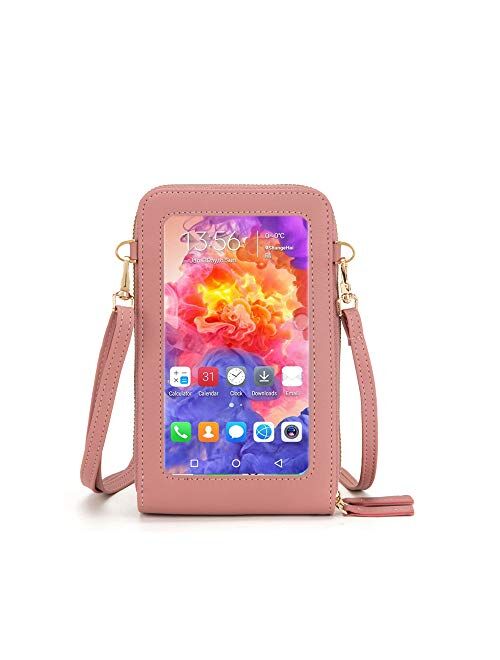 Small Leather Shoulder Bag, Crossbody Bag CellPhone Wallet Purse Lightweight Crossbody Handbags for Women