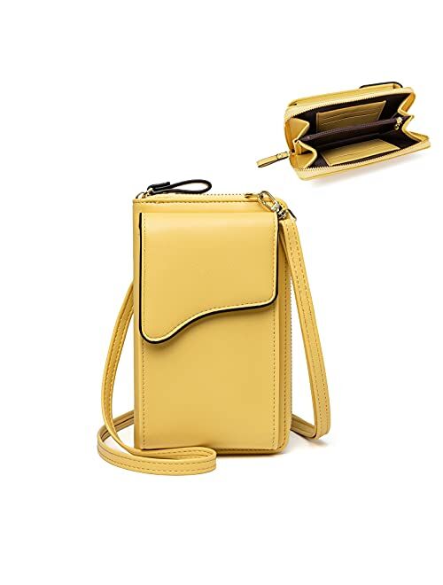 Small Leather Shoulder Bag, Crossbody Bag CellPhone Wallet Purse Lightweight Crossbody Handbags for Women