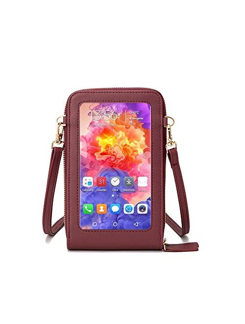 Small Leather Shoulder Bag, Crossbody Bag CellPhone Wallet Purse Lightweight Crossbody Handbags for Women