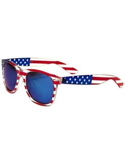 V.W.E. Classic American Patriot Flag Mirror Sunglasses USA