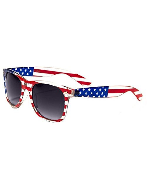 V.W.E. Classic American Patriot Flag Mirror Sunglasses USA