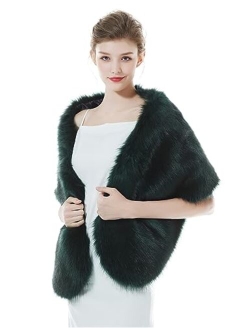 BEAUTELICATE Women's Faux Fur Shawl Stoles Wrap for Bridal/Wedding/Party-S62(12 Colors)