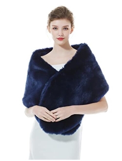 BEAUTELICATE Women's Faux Fur Shawl Stoles Wrap for Bridal/Wedding/Party-S62(12 Colors)