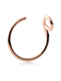 Ruifan 316L Surgical Steel Tribal Fake Faux Clip On Earrings Nose Hoop Ring Body Jewelry Piercing Unisex 20 Gauge 5/16"(8mm) 1-3PCS