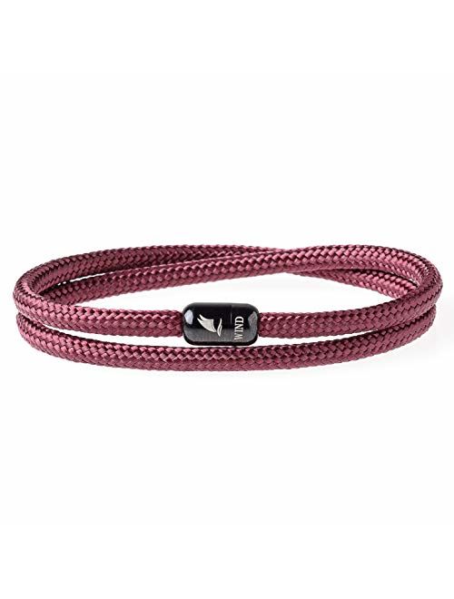 Wind Passion Durable Rope Cord Cuff Bracelet with Magnetic Clasp for Men Women