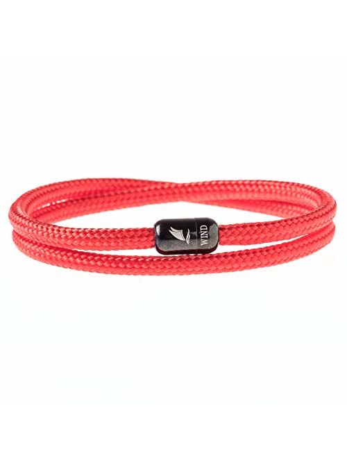 Wind Passion Durable Rope Cord Cuff Bracelet with Magnetic Clasp for Men Women