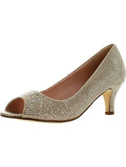 Bonnibel Wonda-2 Womens Peep Toe Low Heel Dress Pumps