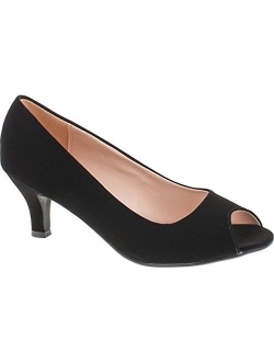 Bonnibel Wonda-2 Womens Peep Toe Low Heel Dress Pumps