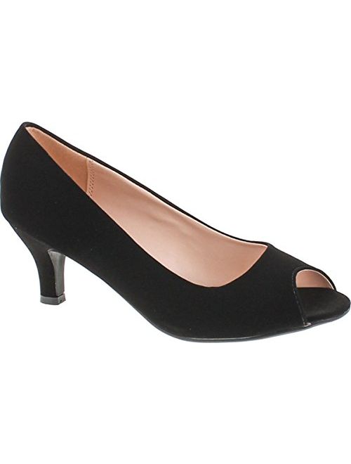 Bonnibel Wonda-2 Womens Peep Toe Low Heel Dress Pumps