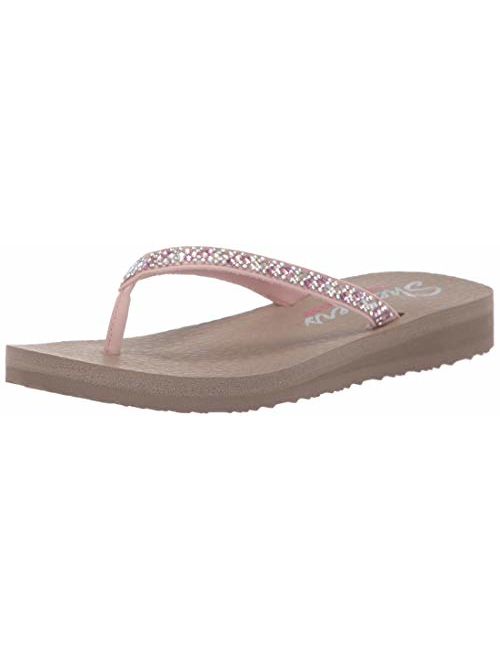 Skechers Women's Meditation-Perfect 10-Square Rhinestone Embellished Thong Flip-Flop