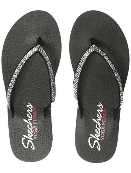 Skechers Women's Meditation-Perfect 10-Square Rhinestone Embellished Thong Flip-Flop