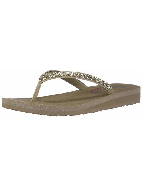 Buy Skechers Women's Meditation-Perfect 10-Square Rhinestone Embellished  Thong Flip-Flop online