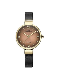 Women Watches Leather Strap Round Case Analog Fashion Ladies Watch Wrist Watches