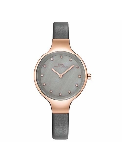 Women Watches Leather Strap Round Case Analog Fashion Ladies Watch Wrist Watches