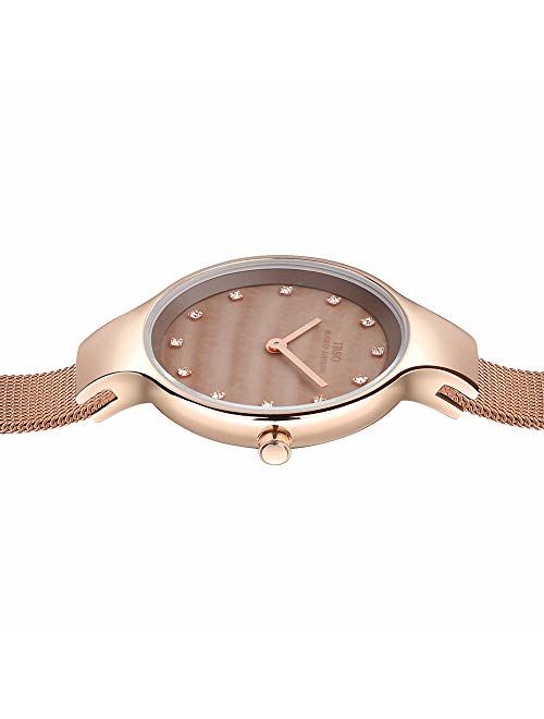 Women Watches Leather Strap Round Case Analog Fashion Ladies Watch Wrist Watches