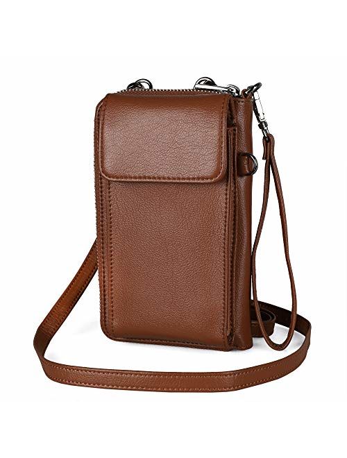 befen Cell Phone Crossbody Wallet Purse, Women Small Leather Crossbody Bag