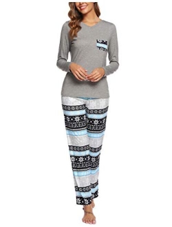 ARANEE Women's Pajamas Set Long Sleeve Sleepwear Classic Plaid Soft Pj Sets Loungewear