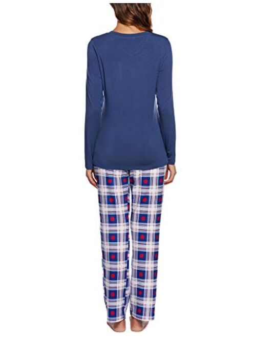 ARANEE Women's Pajamas Set Long Sleeve Sleepwear Classic Plaid Soft Pj Sets Loungewear