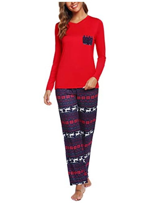 ARANEE Women's Pajamas Set Long Sleeve Sleepwear Classic Plaid Soft Pj Sets Loungewear