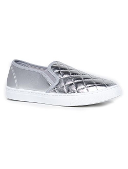 J. Adams Round Toe Slip On Sneaker - Adorable Cushioned Glitter Shoe - Easy Everyday Fashion - Glimmer