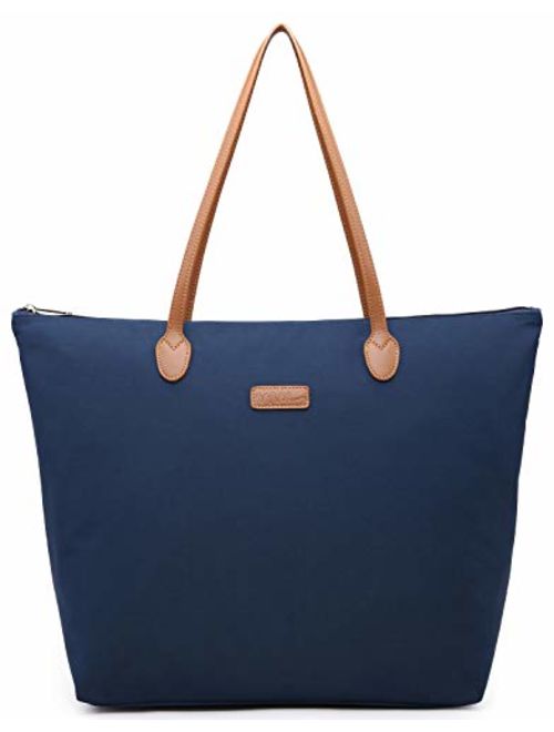 NNEE Water Resistant Light Weight Nylon Tote Bag Handbag