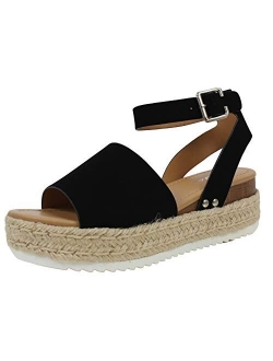 Women's Open Toe Halter Ankle Strap Espadrille Sandal